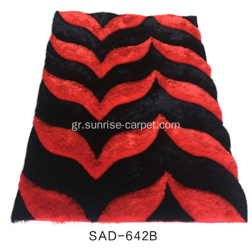 Polyester Silk Shaggy Χαλί / Χαλί με 3D μοτίβο